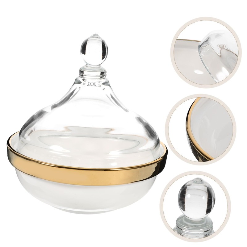 CIYODO Elegant Lidded Dessert Bowl Baking Pudding Rice Fruits Comfortable