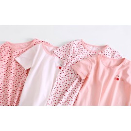 ABClothing Childrens Pajama Dress Cherry Print Soft Nightwear Girls Sleepshirt 100-160cm Girls Sleep Tshirt Dress Cherry Print