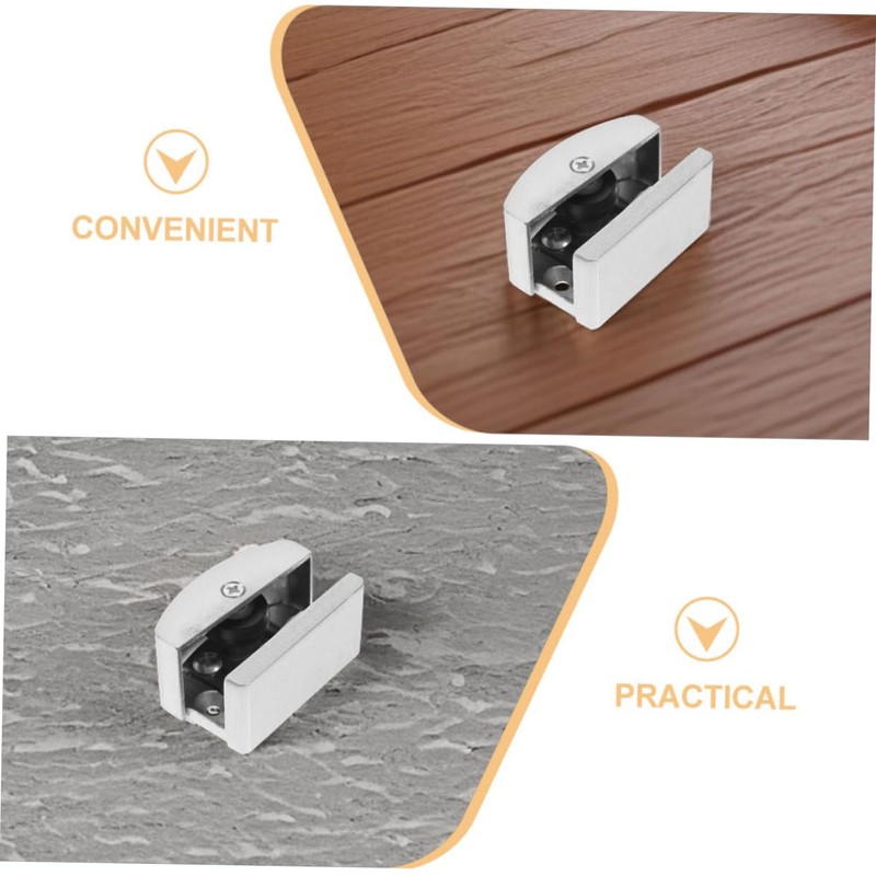 Outanaya 2PCS Adjustable Sliding Shower Door Bottom Guide for Frameless
