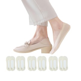 Ninever 6 Pairs No Show Socks Women Nylon Ultra Low Cut Non-Slip Thin Liner Socks Invisible Hidden Socks for Flats (US, Numeric, 8.5, 11, Regular, Regular, Cornsilk 6 Pairs)