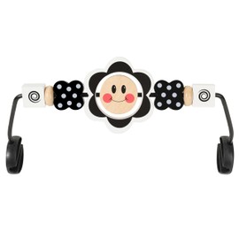 iGRATENS Baby Bjorn Bouncer Toy Bar, Upgrade Toy for Baby Bouncer Soft & Bliss, Easy to Attach and Remove, Child-Friendly Materials, Exciting Design for Curious Babies, Black and White Flowers