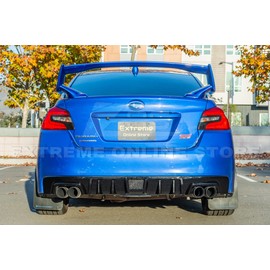 Replacement for 2015-2021 Subaru WRX STi | JDM Performance Style Rear Bumper Lower Fin Diffuser (ABS Plastic - Painted Glossy Black)
