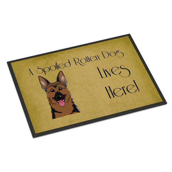 Caroline's Treasures BB1459MAT German Shepherd Spoiled Dog Lives Here Doormat