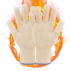2 Pair Oven Safety Gloves Mitts, Cotton Oven Gloves with Fingers for Kitchen Cooking Baking,Heat Resistant Oven Safety Mitts Grill Gloves,BBQ Gloves Outdoor Grill Gloves Hot Food Handling