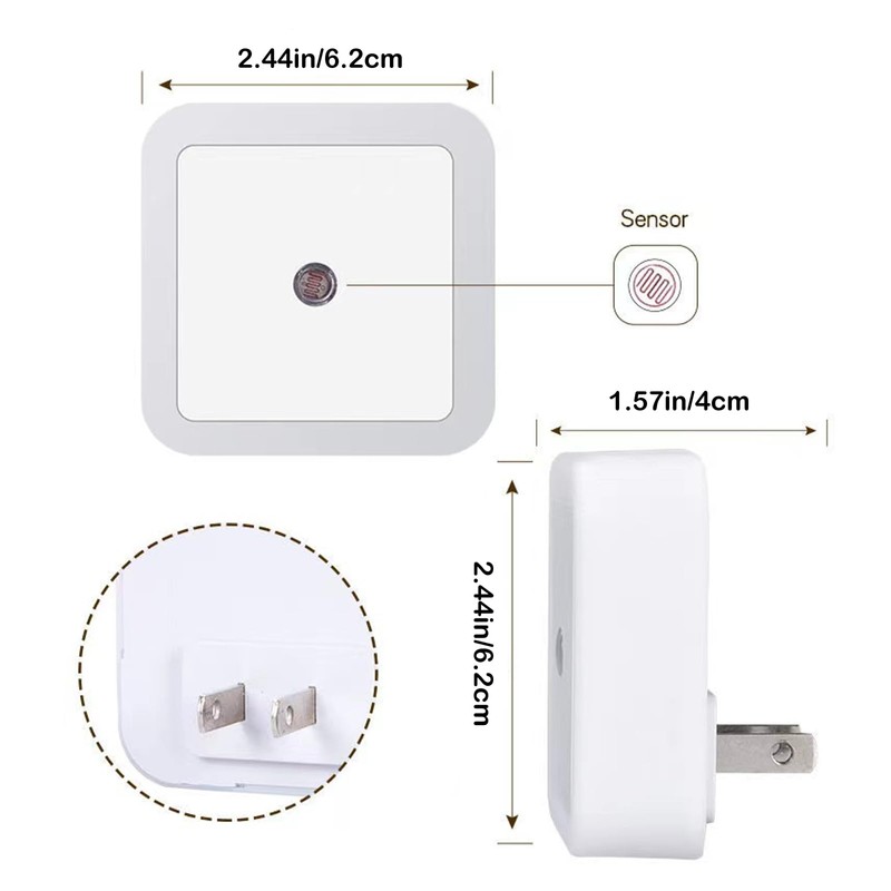 LED Night Light Plug-in Smart Dusk to Dawn Sensor Night