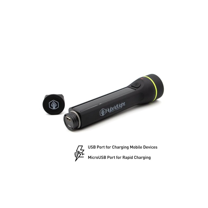 HYBRIDLIGHT Journey 1000 Solar LED Waterproof Flashlight with Micro USB