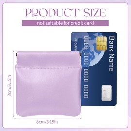 ISKYBOB 4Pcs Mini Squeeze Coin Purse, Pouchic Leather Change Purse, Small Coin Purse for Women Car Change Money Bag Travel Wallet Cash Organizer Pouch, Spring