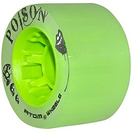 Atom Skates Poison Wheels Indoor/Outdoor/Slick Surfaces 62x38 Green / 4 Wheels