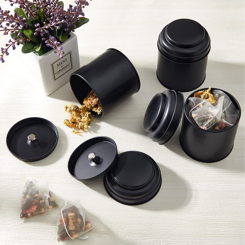 Meanplan 12 Pcs Tea Tin Canister with Airtight Double Lids