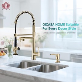 Brushed Gold Soap Dispenser for Kitchen Sink, Built in Sink Soap Dispenser, Dispenser Pump with 320ml Bottle,47.2" Silicone Long Tube for 0.79 "- 1.38" High Capacity Bottle Mouths