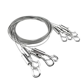 SDTC Tech 4-Pack Stainless Steel Wire Rope with Adjustable Hooks 6.5ft Length Hanging Rope for Picture/Flower Baskets/Sports Equipment/Clothesline/Luggage/Moving, Supports Up to 175lb