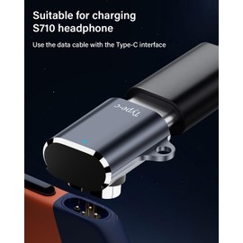 SinLoon USB-C to 4-Pin Magnetic Charging Adapter for Bone Conduction Headphones Pack of 2 5V/1A Output, Aluminium Alloy with Keyring and Blue LED Light, Intelligent Protection Functions (S)