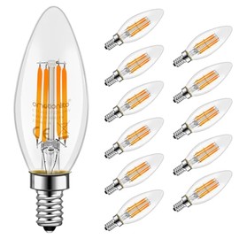 emotionlite emotionlite E14 LED Lampe, LED Filament Glhlampen, 4W (40W Equivalent), E14 Kerzenleuchter Basis, warmes Wei? Glhen, 2700K, 12 Stck
