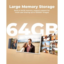 NGTeco Digital Frame Frameo 101 WiFi 5000mAh Cordless AutoRotate 64GB App Share