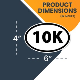 Magnet Me Up 10K Marathon Black Oval Magnet Decal, 4x6 Inches, Heavy Duty Automotive Magnet for Car Truck SUV