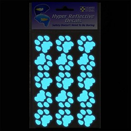 Reflective Decals Cat Print Set – Cat Tracks Safety Sticker Kit – Cat Prints Reflector Stickers - Seward Street Studios (Light Blue)
