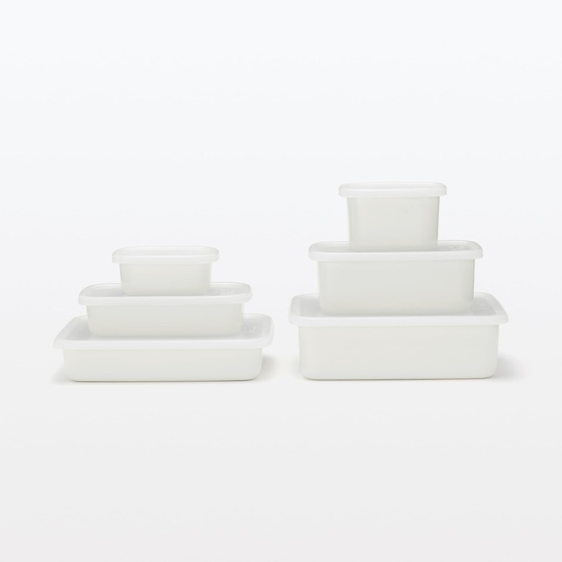 MUJI MDP12A3S Enameled Storage Container, Choose Lid, Medium