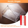 uxcell 2Pcs Acrylic Hinges, 75x45mm Self-Adhesive Clear Hinge with Stainless