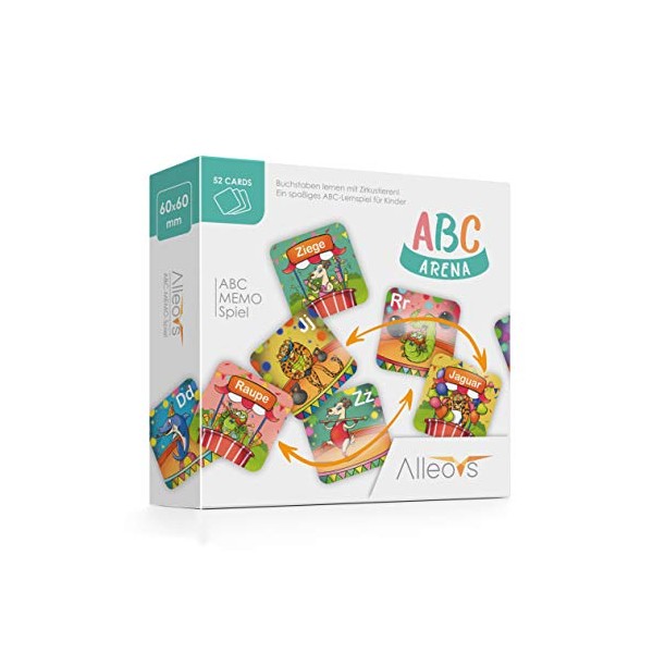 ALLEOVSÂ® ABC-Arena - Letter Memory Game with circus animals, an