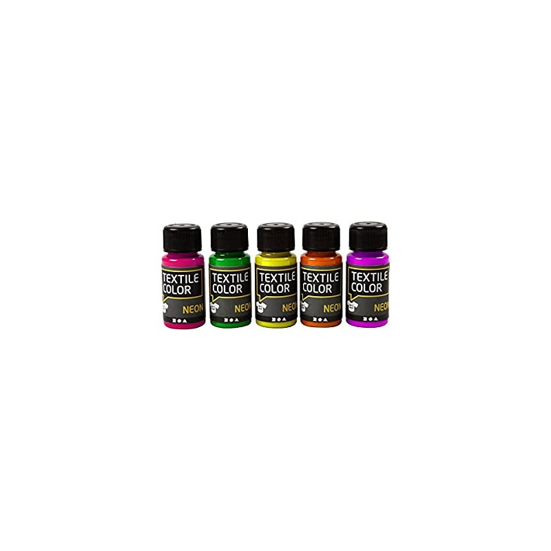 Textile Colour - Assortment, neon colours, 5x50ml