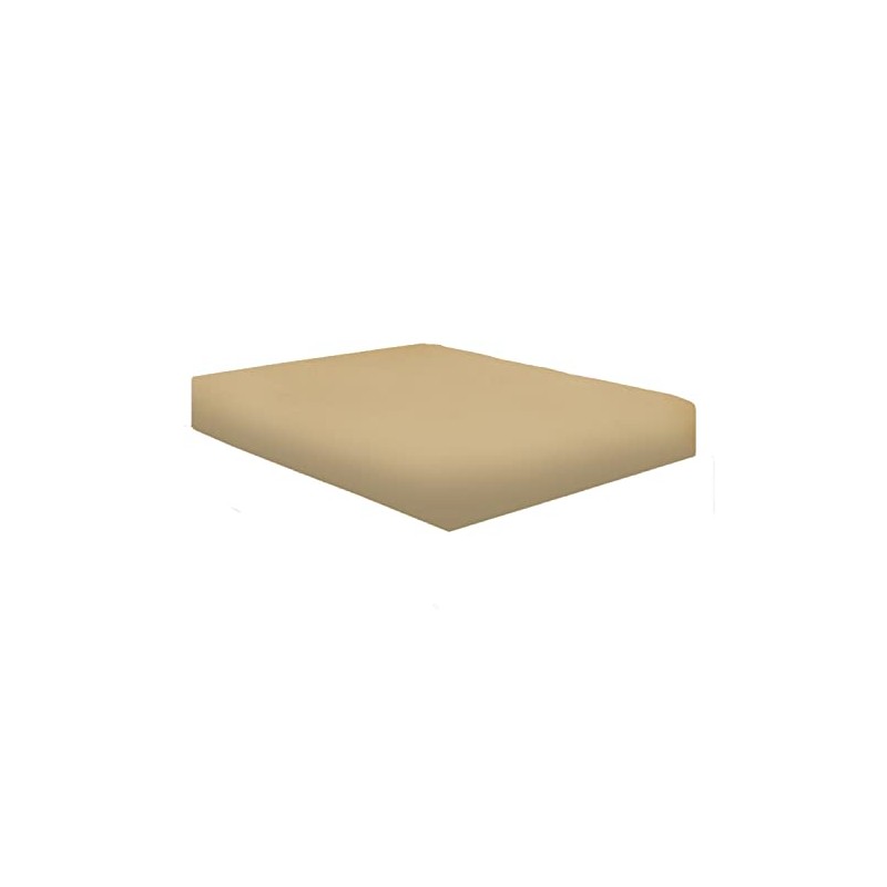 Finest 100% Egyptian Cotton 10"/25CM Fitted Sheets Home Collections (Beige,