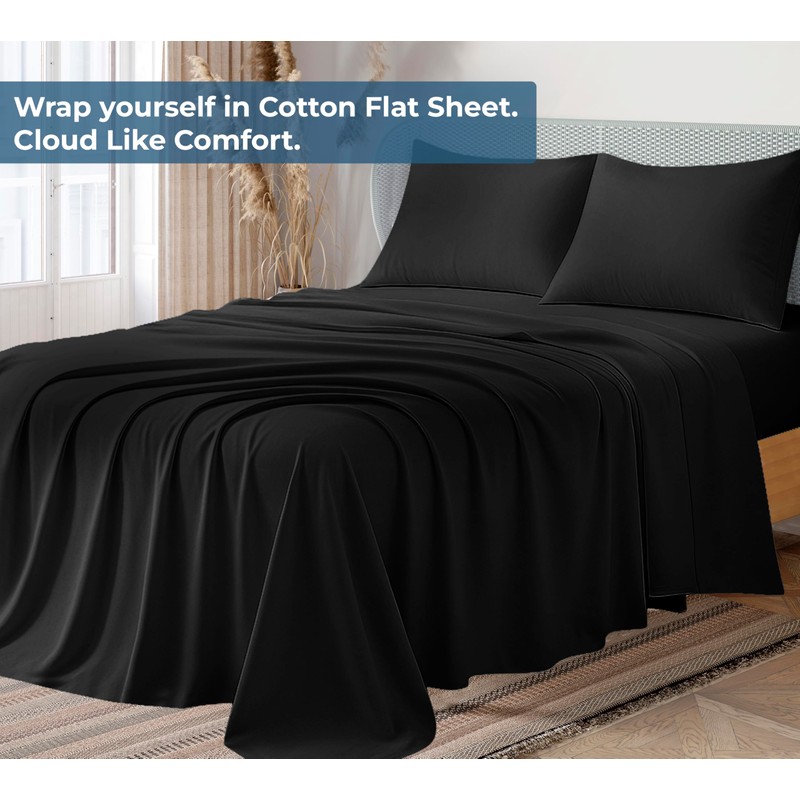 Royale Linens 100% Organic Cotton Flat Sheet Only