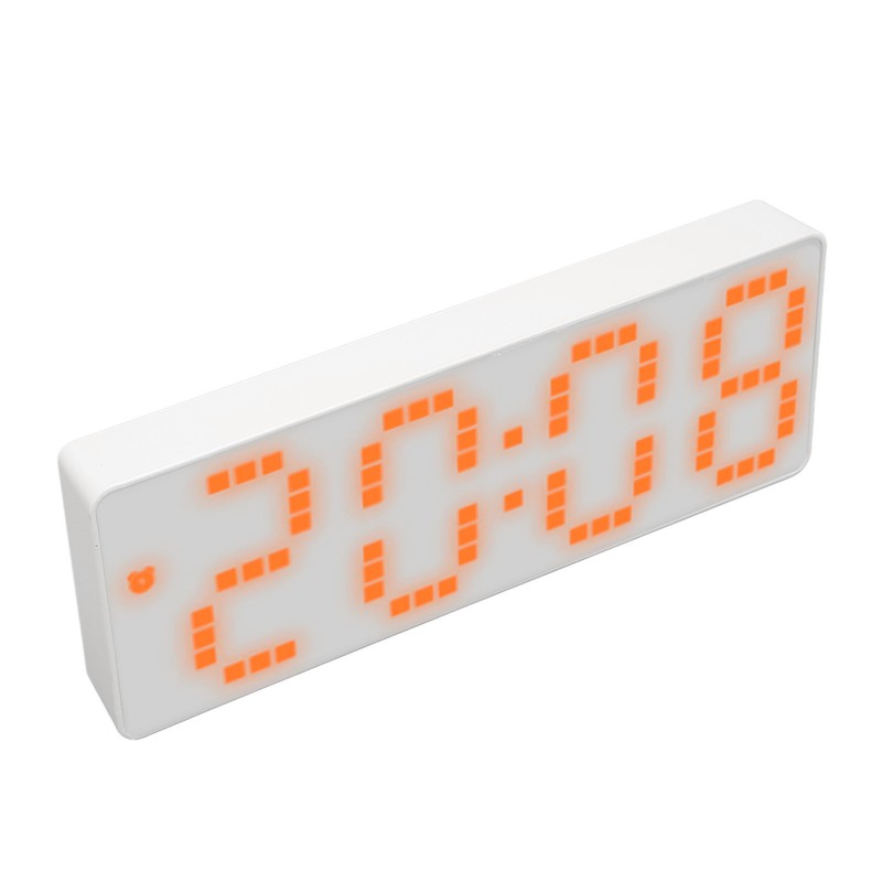 Digital Alarm Clock 3 Levels Brightness Orange Number Desktop LED