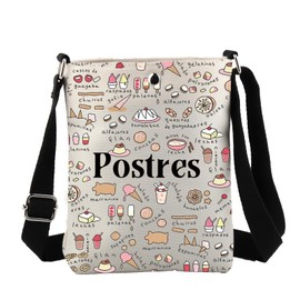 JYTAPP Postres Inspiration Gifts Latin American Desserts Crossbody Bag Latin Culture Food Lover Gifts Dessert Chef Gifts (beige)