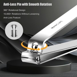 FIXBODY Heavy-Duty Nail Clippers,High-Carbon Steel, Double-Sharpened Blades, Fingernail & Toenails Clippers for Men & Women