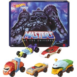 Hot Wheels Masters of The Universe 1:64 Scale Toy Car 5-Pack, Set of 5 Character Vehicles Inspired by He-Man, Skeletor, Man-at-Arms, Beast Man & Teela