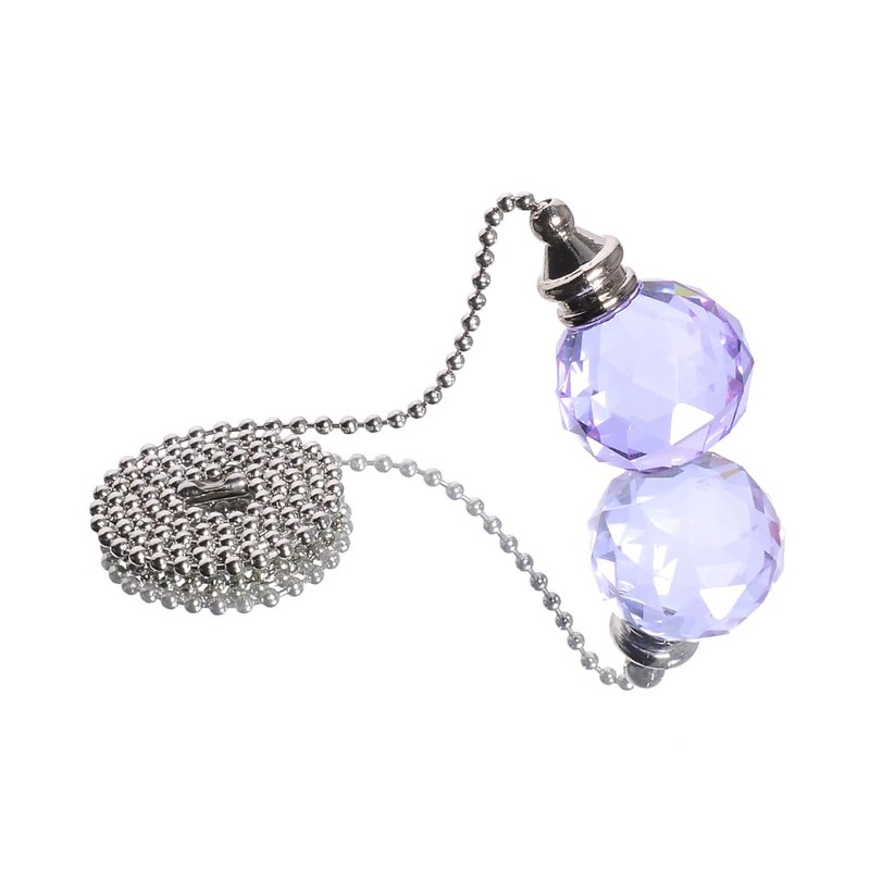 TopHomer Pink, 2 Pcs Crystal Ball Light Pull Cord, Clear