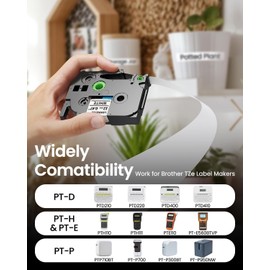 Oozmas Tz Tape 12mm 0.47 Inch Laminated White TZe-231 Compatible Brother | Ptouch Label Tape TZe231 Label Maker Refills Compatible P touch PT-D210 H110