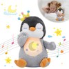 MIAODAM Breathing Stuffed Animal Penguin Plush with Realistic Breathing Action