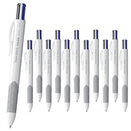 12 x Papermate InkJoy Quatro Retractable Ballpoint pens, 1.0mm Medium Point, White/Grey - Loose in Plain Packaging