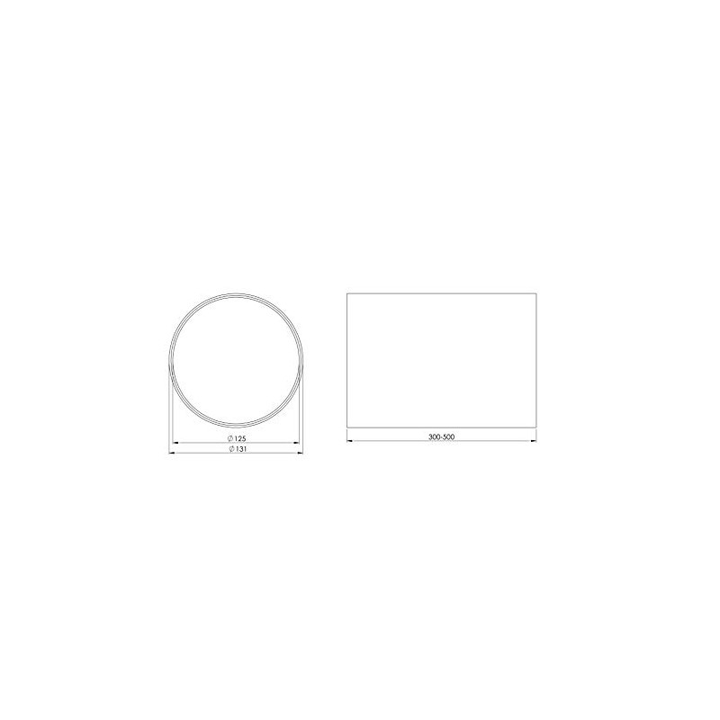 Ø 125mm, 300-500mm Length White Plastic Round Telescopic Pipe -