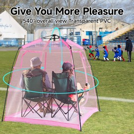All Weather Proof Pod Sports Tent,Outdoor Weather Tent Sports Pod Instant Tent Shelter with Sealed Floor,MultiPod Screen Tent with Carry Bag,Bubble Tent for Sport Event,Camping,Fishing63 x63 x62 Pink