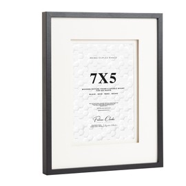 Fabian Clarke London® 6x4 Black Wooden Picture Photo Frame with Off White Double Mount to Hang Portrait or Landscape For 6x4 Photo