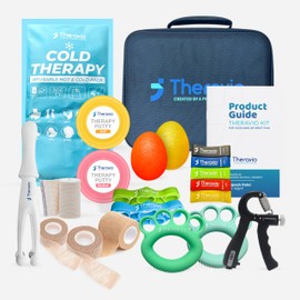 Theravio Hand Therapy Kit with Grip Strength Trainer, Finger Strengthener, Hand Exercise balls For Arthritis, Hand Exerciser For Carpal Tunnel, Hand Gripper Strengthener For Physical Therapy