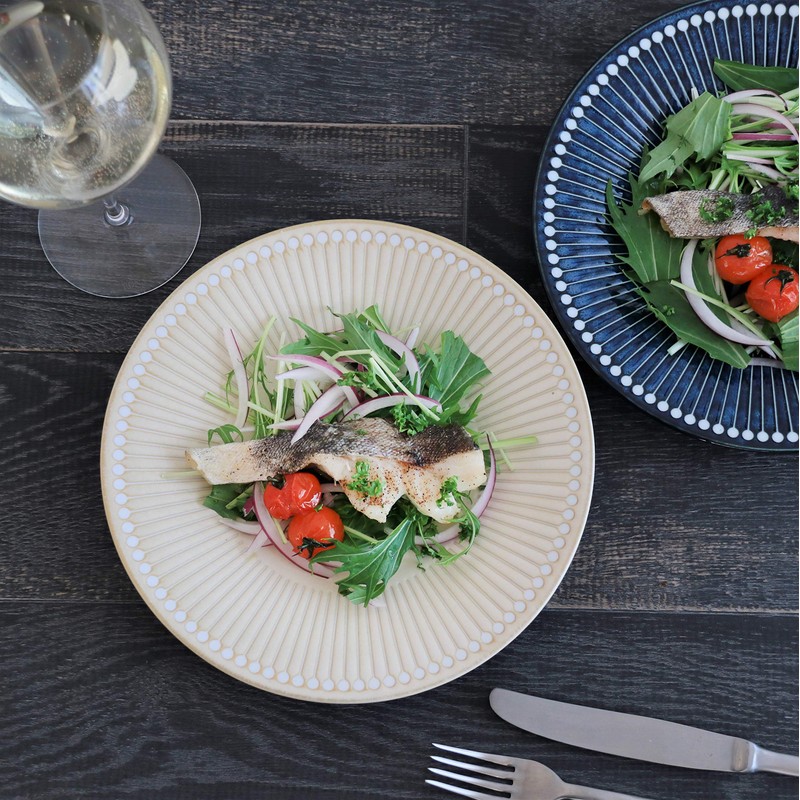 Minorutouki Mino Ware Albee, 220 Plates, Navy