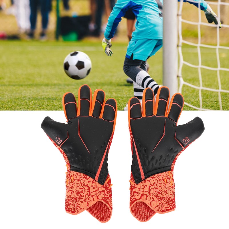2pcs Soccer Gloves Nylon Polyurethane Fiber Latex Breathable Strong Grip