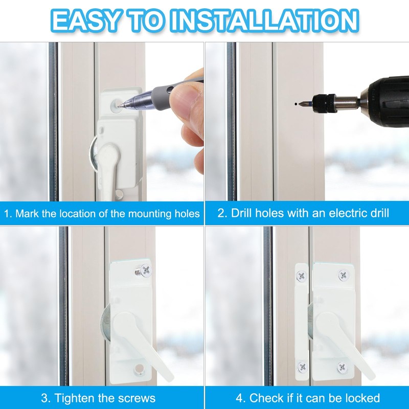 PATIKIL Window Sash Locks, 4pack Zinc Alloy Cam Action Window