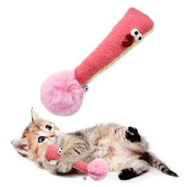 Andiker Interactive Cat Toy, Question Mark Shaped Cat Kicker Toy with a Plush Ball and a Bell for Kicking & Playing, 7.2inches Plush Cat Chew Toy for Stress Relief and Relaxation (Exclamation Mark)
