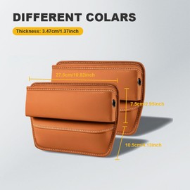 HEVLE Car Seat Gap Filler, Car Seat Gap Organizer, Front Seats Car Adjustable Gap Filler with 2 Charge Hole, Car Seat Organizer and Storage Automotive Accessories for Phone, Key (Khaki)