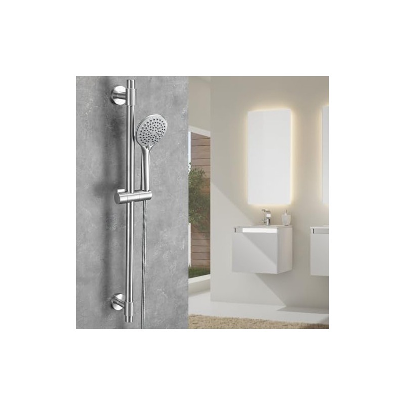 Adjustable 30-Inch Shower Slide Bar with 5-Function Handheld Shower Head,
