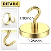 VNDUEEY 10 Pack 110 Lbs Gold Magnetic Hooks, Neodymium Magnet