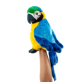 Teddys Rothenburg Cuddly Toy Hand Puppet Parrot 25 cm Blue Fabric Parrot Uni-Toys