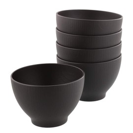 Tableware East Wood Grain Soup Bowl Small 360cc Dark Brown Mat Set of 5