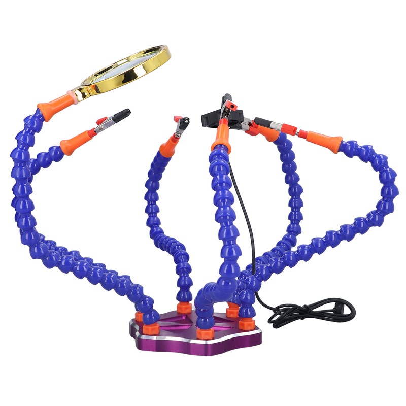 Helping Hand Soldering Station with 6 Flexible Arms USB Fan