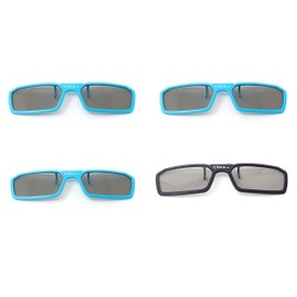 Ultra 3 Blue 1 Black Pairs 3D Clip On Glasses Passive 3D Glasses Men Women Compatible with RealD Cinemas 3D Glasses for TV Movie Glasses For Prescription Glass Wearers Circular Polorised Cinema 3D