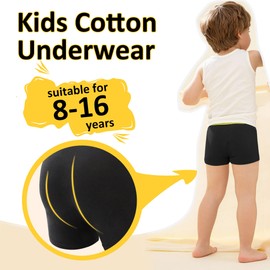 Allxwek Boys Boxer Briefs Size 14-16 Soft Big Kids Youth Cotton Underpants 6 pack, BL 170/176